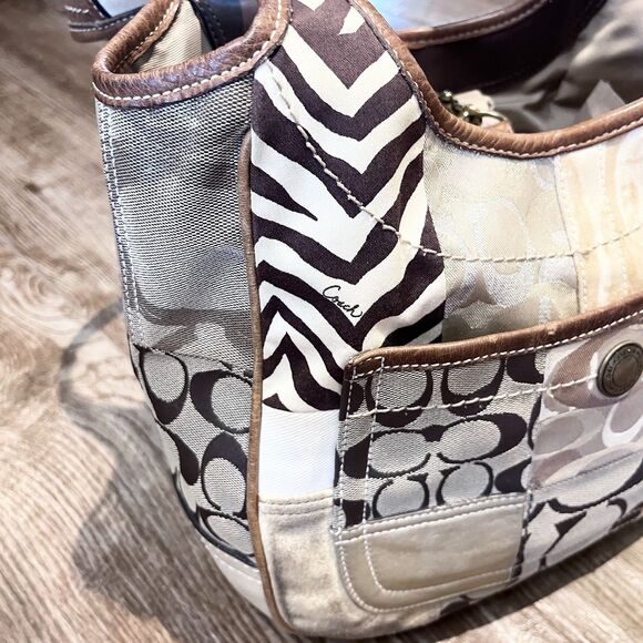 Vintage Coach 10810 Patchwork Ergo Brown Multi Hobo shoulder bag purse Rare - Picture 6 of 16